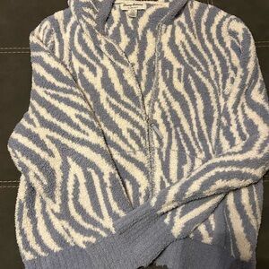 Tommy Bahama Blue and White Zebra Cardigan